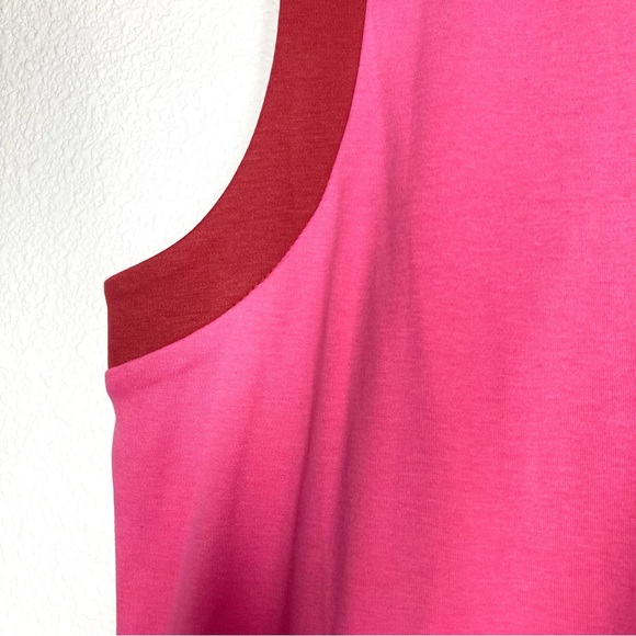New York & Company Pink Red Dress Medium Sleeves Less Pull Over Cotton - Picture 12 of 15